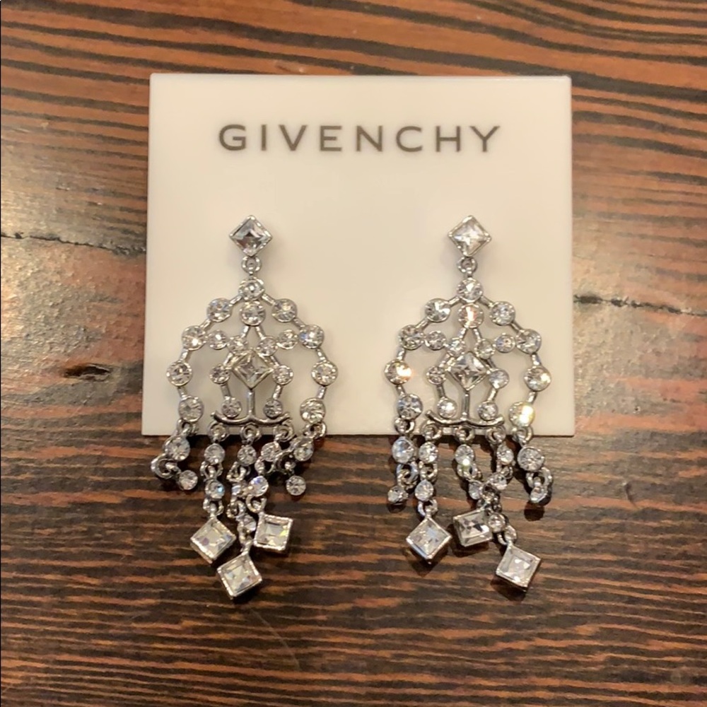 Givenchy vintage silver crystal chandelier earring